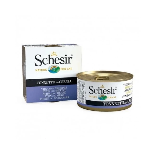 Schesir Ton Balıklı ve Orfoz Balıklı Jöleli Konserve Yetişkin Kedi Maması 85 Gr - 3
