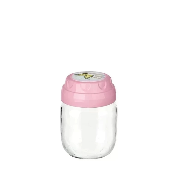 3lü Set Vintage Dekoratif Desenli Cam Kavanoz 425ml - 14,3 Oz - 2