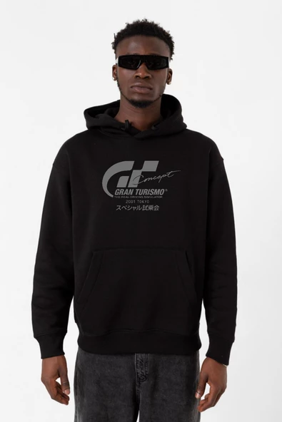 Gran Turismo Concept Siyah Erkek 3ip Kapşonlu Sweatshirt ürün görseli
