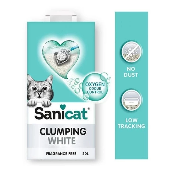 Sanicat Clumping White Kokusuz Süper Topaklanan Beyaz Kedi Kumu 20 Lt - 3
