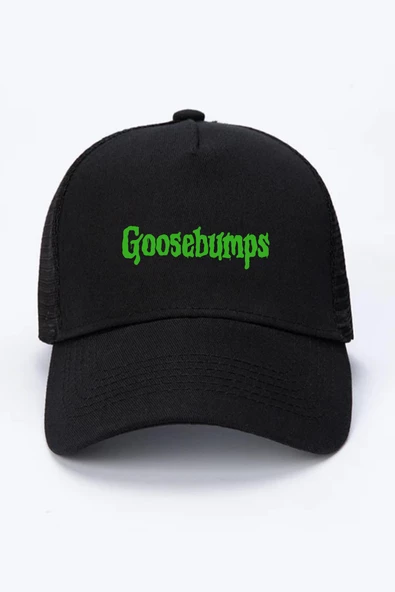 Goosebumps Lettern Siyah Fileli Şapka