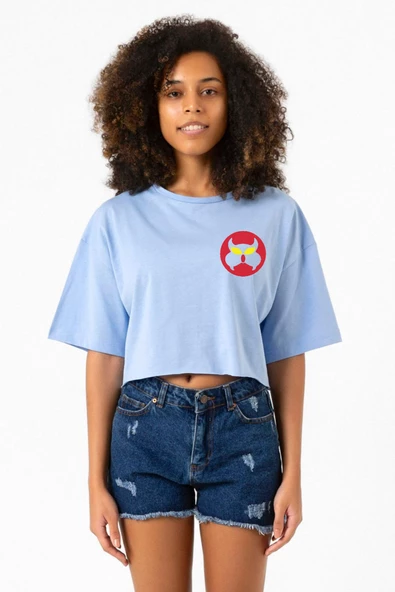 Inspector Gadget Mad Bebe Mavi Kadın Crop Tshirt