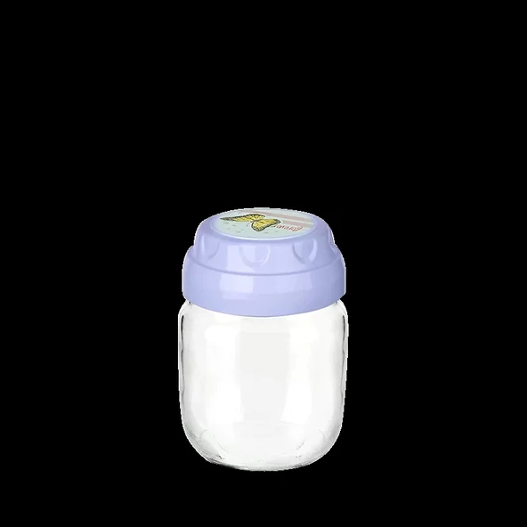 Vintage  Dekoratif  Desenli Cam Kavanoz 425ml - 14,3 Oz - 3