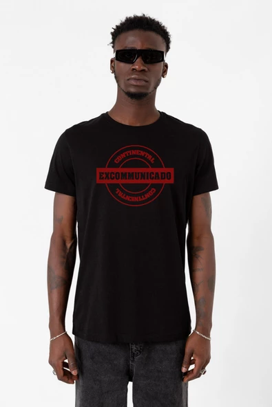 John Wick Continental Excommunicado Siyah Erkek Tshirt