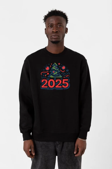 Happy New Year 2025 Essential Siyah Erkek 2ip Sweatshirt ürün görseli