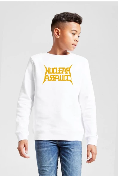 Nuclear Assault Lettern Beyaz Çocuk 2ip Sweatshirt