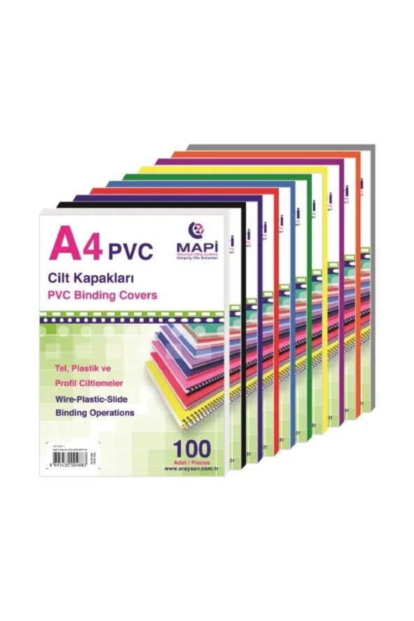 Mapi Cilt Kapağı Plastik Opak A3 160 Micron Mavi (100 Lü Paket)