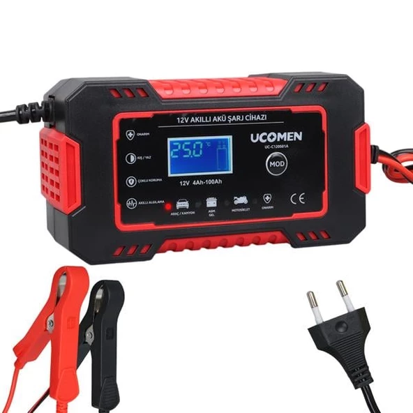 UCOMEN UC-C120501A 12V 6A KIRMIZI LED GÖSTERGELİ AKÜ ŞARJ CİHAZI - 1