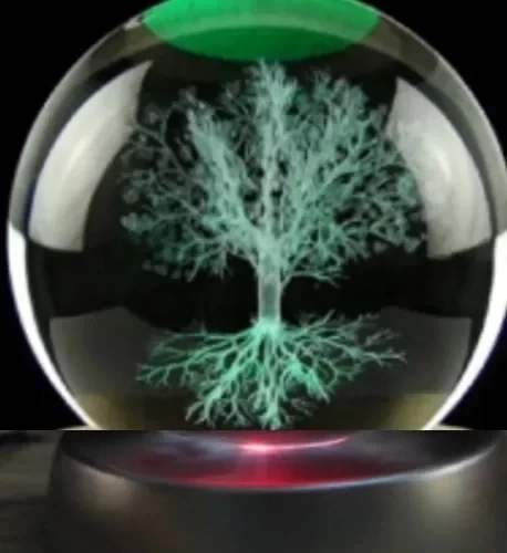 Ağaç Plastik Altlıklı Cam Küre ürün görseli