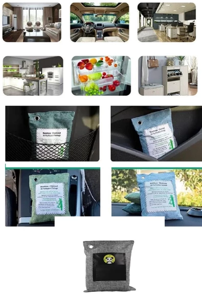 Hava Temizleme Torbası 100g Araba- Dolap- Banyo- Evcil Hayvan Koku Giderici- Bambu Kömür Koku Emici - 4