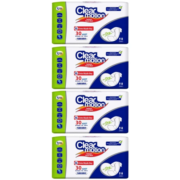 Clear Motion Yetişkin Bel Bantlı Hasta Bezi XLarge 120 adet ürün görseli 1