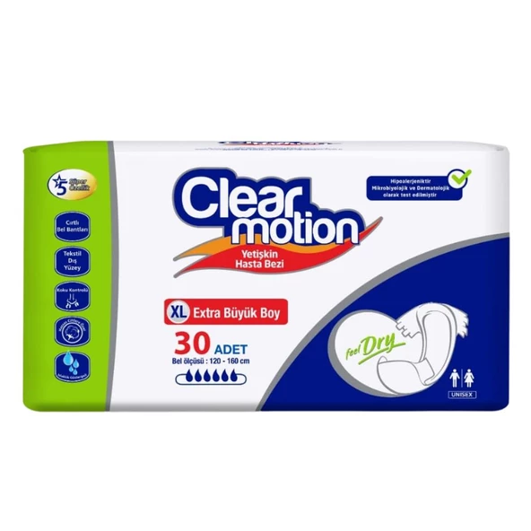 Clear Motion Yetişkin Bel Bantlı Hasta Bezi Xlarge ürün görseli 1