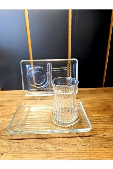 Paşabahçe elysia 2 li çay tabağı - sunumluklu çay tabağı - 2