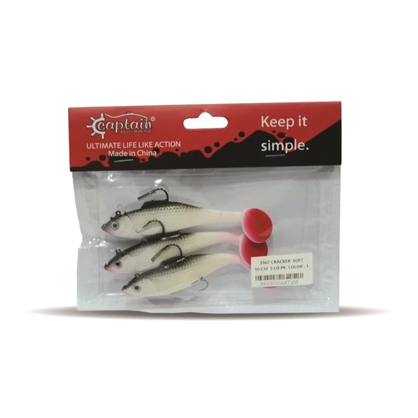 Captain 3567 Cracker Soft 10 CM 3' lü Paket Sahte Silikon Yem  01 - Resim 5