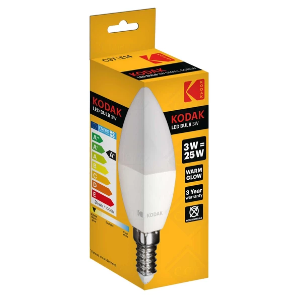 Kodak 3W 240 Lümen LED Sarı Işık Ampul 5 Adet - 3