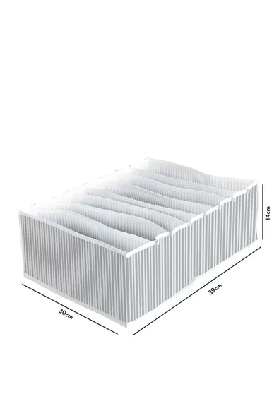 8 Bölmeli  Xl Pratik Bölmeli Çekmece Düzenleyici Organizer(iç Çamaşırı Kravat Çorap Düzenleyici) - 3