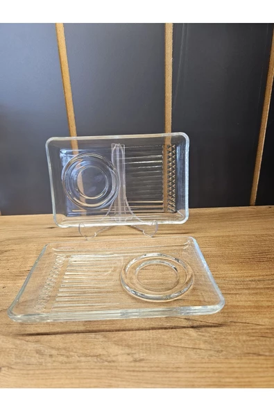 Paşabahçe elysia 2 li çay tabağı - sunumluklu çay tabağı - 3