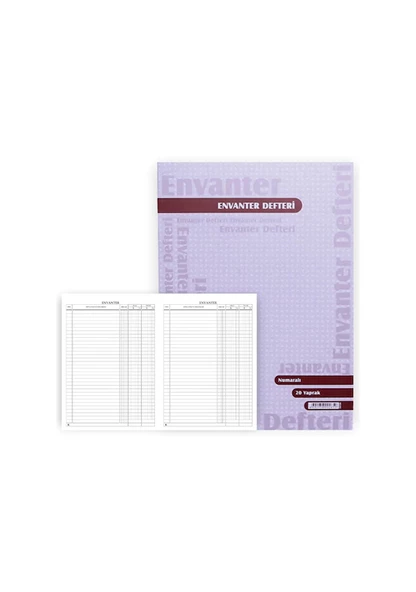 Envanter Defteri Numaralı 20 Yp 1-2-3 Özkan -armat Karton Kapak