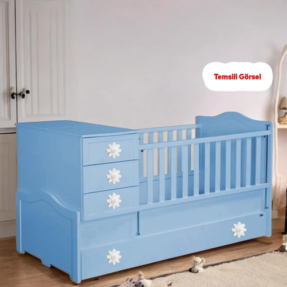 Mobilya Plastik Papatya Gülücüklü Beyaz Renk Çoçuk Odası Dolabı Kapak Kulpu Çekmece Kulbu 5 ADET - Resim 4