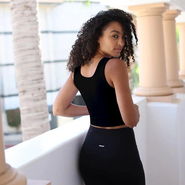 Premium Kalite Pamuk Crop Bluz - 12