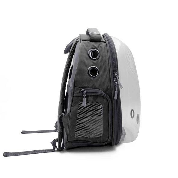 Cattie Yeni Şeffaf Taşıma Sırt Çantası Gri 25X30X40 CM - Resim 3
