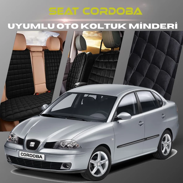 Seat Cordoba Siyah Renk Tay Tüyü Cepli & Terletmez Sırtlı Oto Koltuk Minder Seti - Koltuk Koruma Kılıfı (ÖN & ARKA TAM SET) ürün görseli 1
