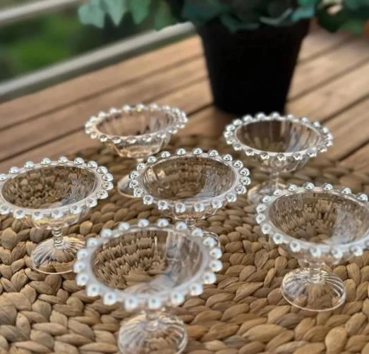 Rayan Petra 6lı Boncuklu Ayaklı Sunumluk Cam Lokumluk - 2