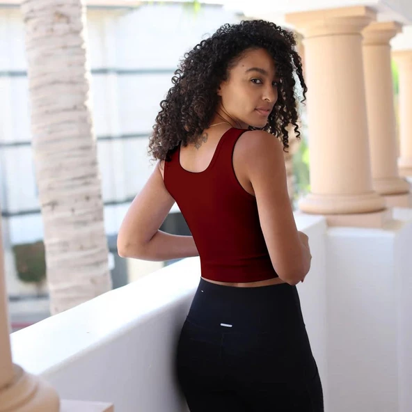 Premium Kalite Pamuk Crop Bluz - 9