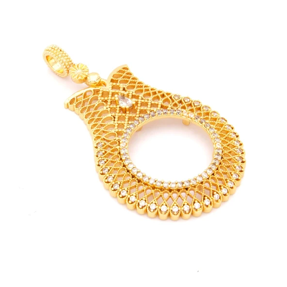 Altın Kaplama Lale Model Çeyrek Çerçeve Kolye Ucu TGR-442 - Resim 3