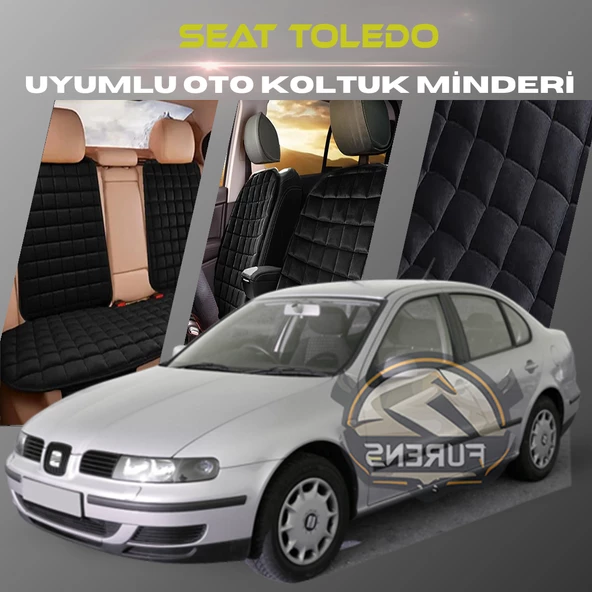 Seat Toledo Siyah Renk Tay Tüyü Cepli & Terletmez Sırtlı Oto Koltuk Minder Seti - Koltuk Koruma Kılıfı (ÖN & ARKA TAM SET) ürün görseli 1