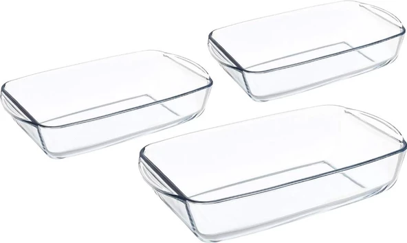 Paşabahçe Borcam Dikdörtgen 3lü Set 159051