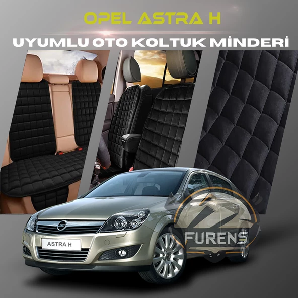 Opel Astra H Siyah Renk Tay Tüyü Cepli & Terletmez Sırtlı Oto Koltuk Minder Seti - Koltuk Koruma Kılıfı (ÖN & ARKA TAM SET) ürün görseli 1
