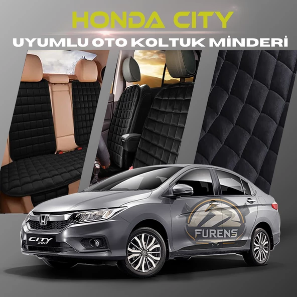 Honda City Siyah Renk Tay Tüyü Cepli & Terletmez Sırtlı Oto Koltuk Minder Seti - Koltuk Koruma Kılıfı (ÖN & ARKA TAM SET) ürün görseli 1