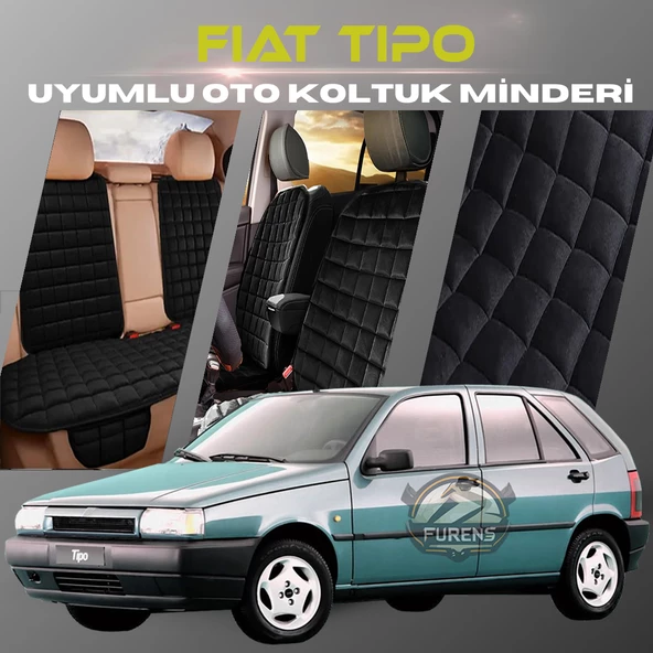 Fiat Tipo Siyah Renk Tay Tüyü Cepli & Terletmez Sırtlı Oto Koltuk Minder Seti - Koltuk Koruma Kılıfı (ÖN & ARKA TAM SET) ürün görseli 1