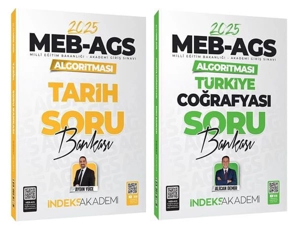 İndeks Akademi 2025 MEB-AGS Algoritması Tarih+Türkiye Coğrafyası Soru Bankası 2 li Set