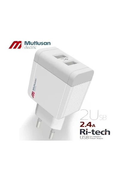 Mutlusan Ri-tech 2li Usb Şarj Adaptörü Fişli (2.4A) - 3