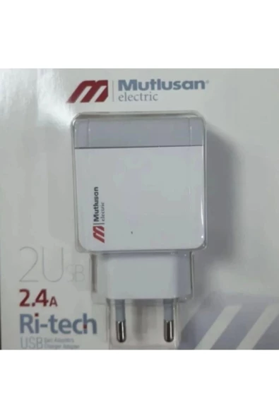 Mutlusan Ri-tech 2li Usb Şarj Adaptörü Fişli (2.4A) - 2