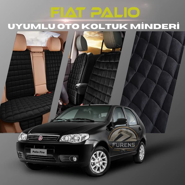 Fiat Palio Siyah Renk Tay Tüyü Cepli & Terletmez Sırtlı Oto Koltuk Minder Seti - Koltuk Koruma Kılıfı (ÖN & ARKA TAM SET) ürün görseli 1