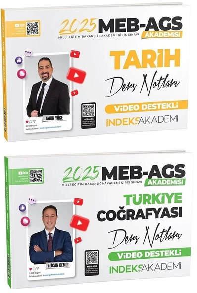 İndeks Akademi 2025 MEB-AGS Akademisi Tarih+Türkiye Coğrafyası Ders Notları 2 li Set