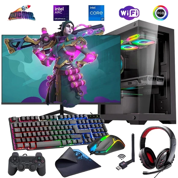 İ7 12700F 32GB DDR4 1TB M2 12GB ARC B580 24" Monitörlü Oyun Bilgisayarı (Gaming SET) ürün görseli