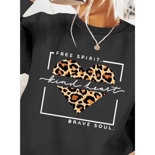 Lucky Life Kadın Uzun Kollu Bisiklet Yaka Desenli Viskon Iki Iplik Bluz