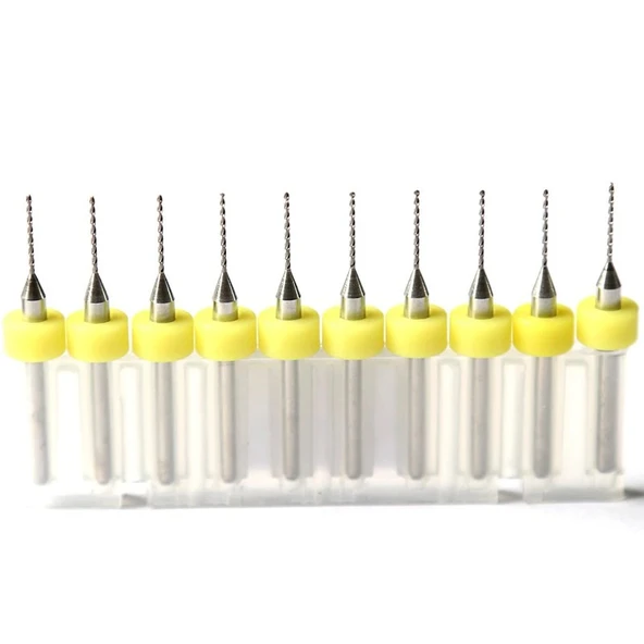 Pcb Matkap Ucu 0.4 mm Tungsten Mikro Karbür 10lu 18 Shank Spiral Flüt - Resim 5