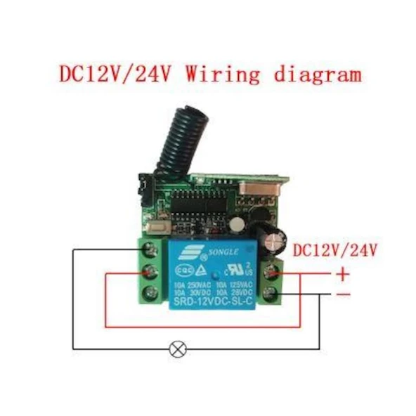 433 mhz RF Uzaktan Kumanda 10A RF Alıcı Verici Transmitter Receiver 12V 1 - 6