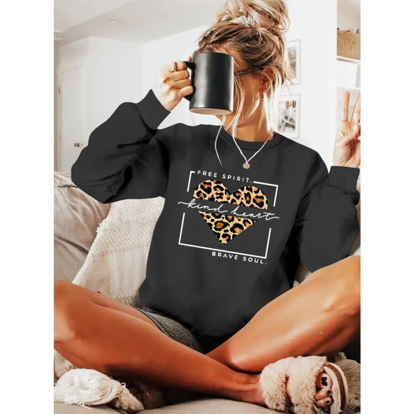 Lucky Life Kadın Uzun Kollu Bisiklet Yaka Desenli Viskon Iki Iplik Bluz - 3