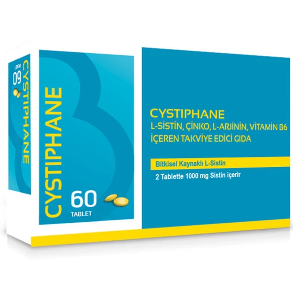 Cystiphane L-Sistin Çinko L-Arjinin Vitamin B6 60 Tablet