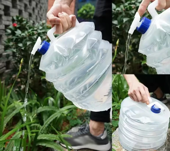 Katlanır  Su Bidonu 15Litre Katlanabilir Musluklu Su Bidonu ( YER KAPLAMAZ ) - 3