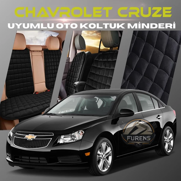 Chevrolet Siyah Renk Tay Tüyü Cepli & Terletmez Sırtlı Oto Koltuk Minder Seti - Koltuk Koruma Kılıfı (ÖN & ARKA TAM SET) ürün görseli 1