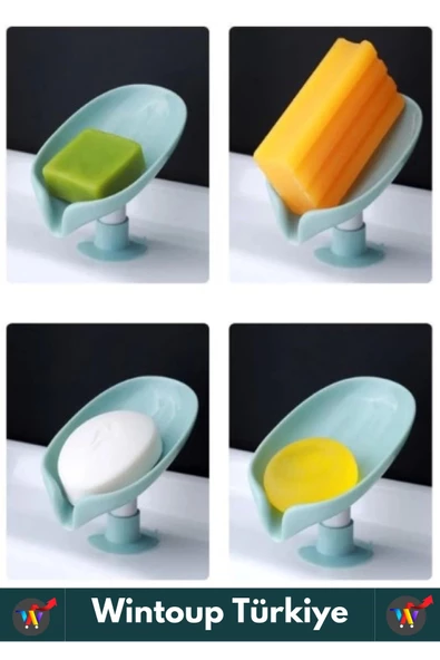 Özel Üretim Banyo Mutfak Lavabo Su Giderli Küflenme Kuruma Koku Önleyici Vantuzlu Sabunluk 3 Adet - Resim 3