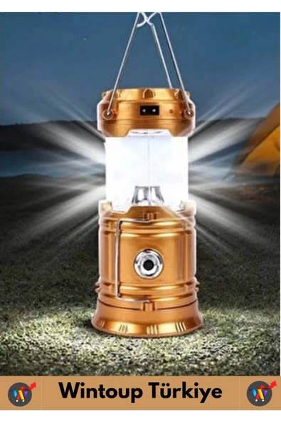 Kompakt Enerji Tasarruflu Asma Aparatlı Güneş Enerjili Çok Fonksiyonlu Outdoor Kamp Feneri El Feneri - 5