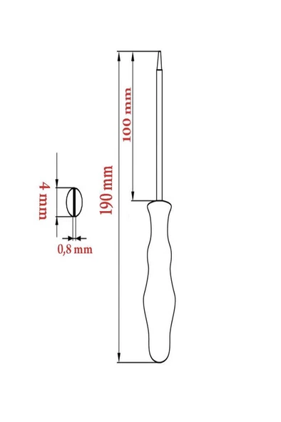 İzeltaş Düz kontrol Kalemi - 190 MM - 4